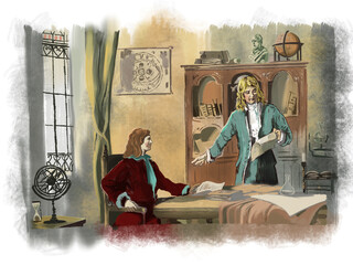 Isaac Newton presents his mathematical principles 