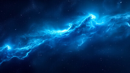 Fototapeta premium A Stunning Blue Supernova Galaxy Filled With Luminous Energy in the Vastness of Space. Generative AI