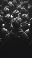 One Person Stands Alone Amidst a Crowd of People