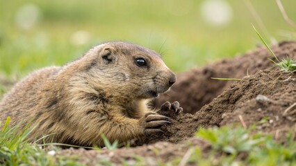 Fototapeta premium prairie dog eating grass