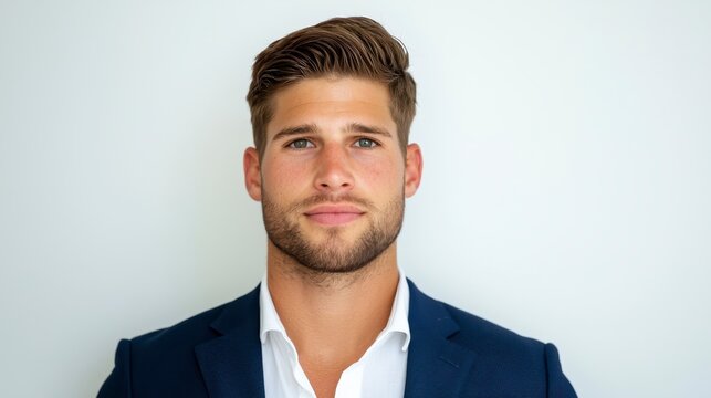 Professional Young Man in Suit with Confident Expression Portrait