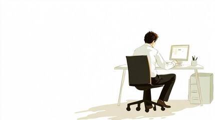 Man Working at Desk: A Captivating Image of Modern Work Life