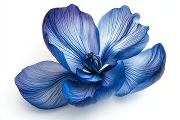 Elegant Deep Blue Crocus Flower Blooming with Radiant Petals and Intricate Details