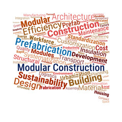 Prefabrication and Modular Construction Word Cloud