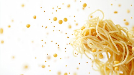 A Culinary Dance: Soy Beans and Pasta in Mid-Air