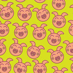 isolated seamless pattern with funny pigs head in vector. image for backdrops prints wallpaper wrapping textile