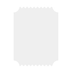 white ticket mockups with ruffle edges and shadows