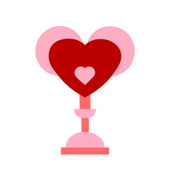 Pink heart shaped lamp, Valentine's Day decoration, vector illustration