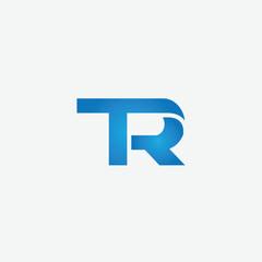 Vector initial letter TR typography logo design vector