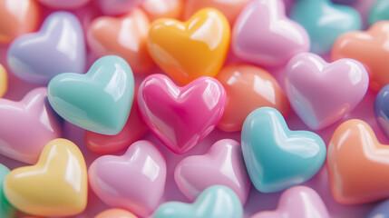 Obraz premium Valentine's Day background with colorful hearts