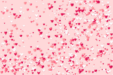 Red heart elements pattern. Friendship symbols. Romantic beautiful hearts scatter vector.