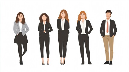 Fototapeta premium Confident Business Team: Diverse Professionals in Formal Wear - Teamwork, Leadership, and Career Success