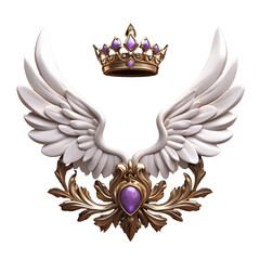 Fototapeta premium Elegant Bronze Frame with Crown and Gemstone Accents