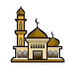 Ramadan Mosque Silhouette Vector, Mosque Silhouette Graphic Design Template Vector, Masjid Clipart, Logo, ornaments and decorations of Islamic mosques