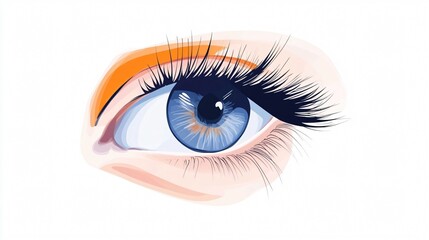 Fototapeta premium Expressive Blue Eye: A Captivating Close-Up of Beauty and Fashion