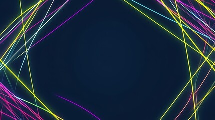 Abstract Neon Lines Form Geometric Frame