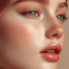 Naklejka premium Valentine wedding inspiration closeup beauty portrait romantic atmosphere soft lighting emotional expression