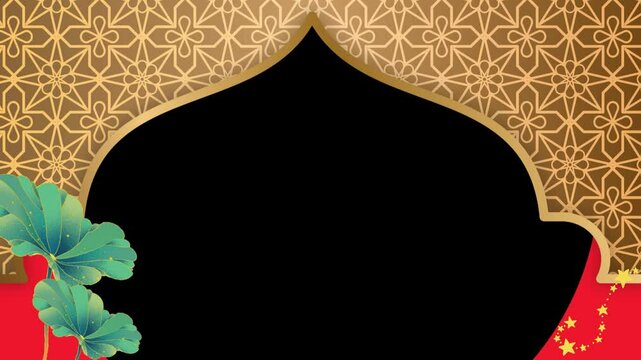 Retro pattern background with moving leaves