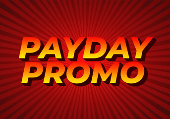 Promo day, text effect in 3 dimensions style with modern colors, good for ads