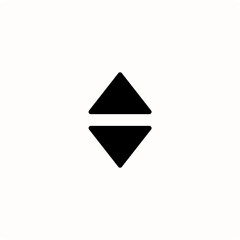 Minimalistic Geometric Design with Black Triangles on White Background

