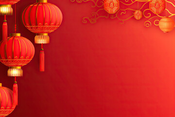 Beautiful holiday composition for happy celebrate chinese festival of lanterns, abstract vivid composition consists of fictional unreal fantastic vision on background