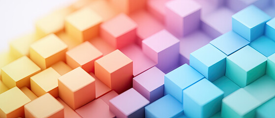 Obraz premium Colorful abstract cubes create vibrant business analytics background