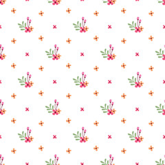 Celebrating Flowers Seamless Vector Pattern Design