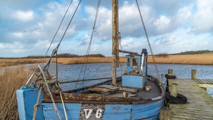 Gamle Fisker H&uuml;tte Sehensw&uuml;rdigkeit &Ouml;ffentliches Geb&auml;ude Ausflugsziel mit altem Boot