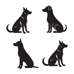 Dog Breeds Silhouette Set German Shephard Dog Silhouette Dogs! Dogs Icon Set