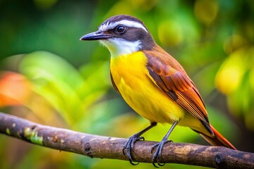 Great Kiskadee Bird Candid Photo - Vibrant Tropical Wildlife