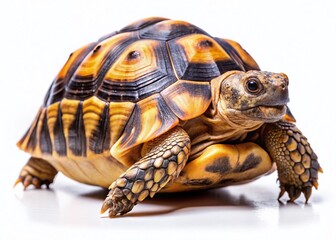 Greek Tortoise, High-Resolution, Isolated on White, Reptile, Pet, Animal, Wildlife Photography