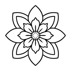 cherry blossom flower mandala line art vector illustration