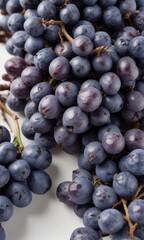 Fototapeta premium Dried blue grapes, cluster, isolated white background, gourmet, snack