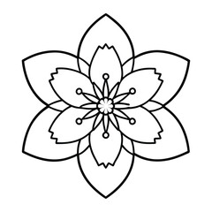cherry blossom flower mandala line art vector illustration
