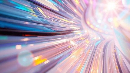 abstract  pastel  holographic rays background , iridescent rainbow colors , dreamy visual effect, digital art, 