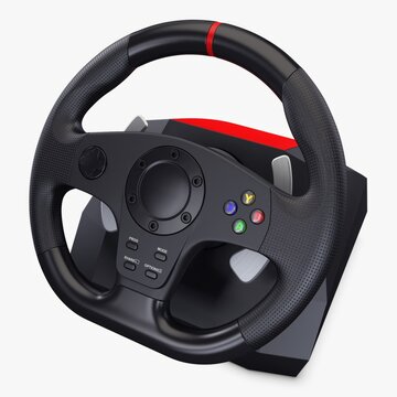 Illustration 3D Racing steering wheel game controller for console and PC