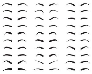 Types and forms of eyebrows, tattoo design	