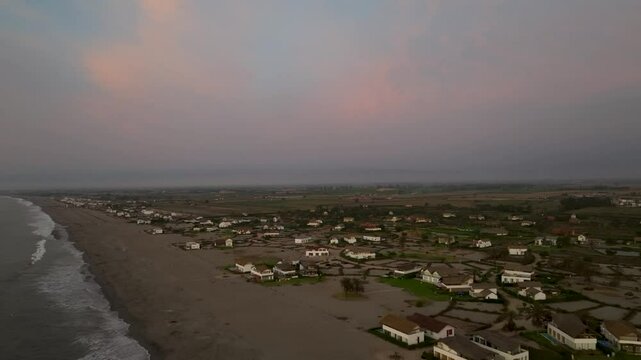 Atardecer condominio circular mar campo lagunas
