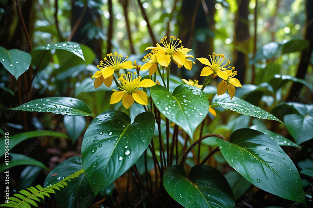 Wall mural flower in the forest