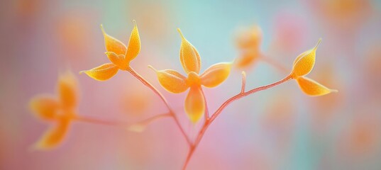 Fototapeta premium Microscopic View of Orange Structures, Abstract Background, Biological Illustration, Science, Nature