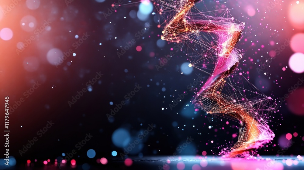 Poster intricate abstract background featuring dna molecules in dynamic patterns creating a sense of scienc