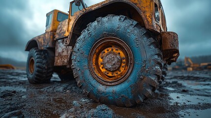 Muddy Off-Road Vehicle: A Powerful Machine Conqueres the Terrain