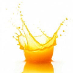 vibrant splash of orange juice with droplets and arcs on a light background. Free text space makes it perfect for juice ads, beverage packaging, or health-related projects.