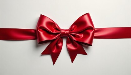 Glossy red gift bow with sharp details on a white background