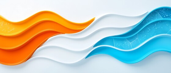 Fototapeta premium Abstract Orange White and Blue Wave Pattern Background Design