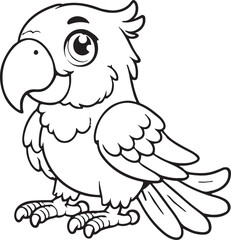 cartoon parrot on white
