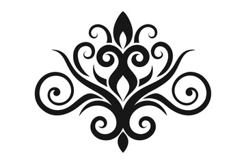 Symmetric Floral Motif Divider Line with Ornamental Filigree and Abstract Flourish Border