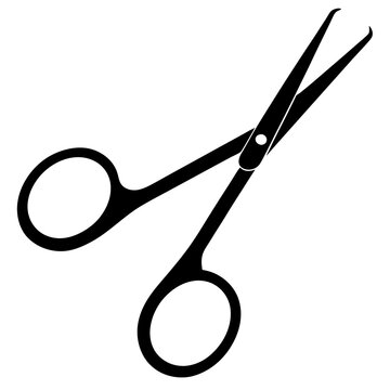 black scissors isolated on white clip art preview