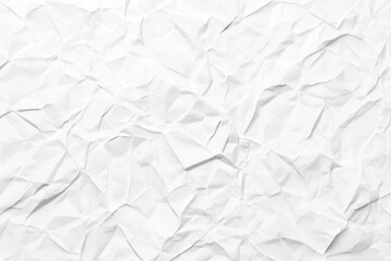 White crumpled paper texture background, white color paper background for design and decoration with copy space, crinkled textured sheet of paper, blank sheet of white paper. Generative Ai