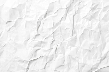 Obraz premium White crumpled paper texture background, white color paper background for design and decoration with copy space, crinkled textured sheet of paper, blank sheet of white paper. Generative Ai